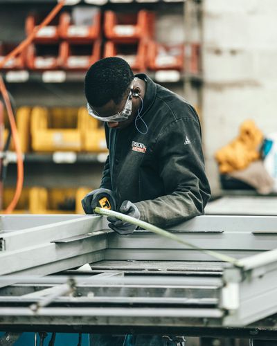 Craftsperson checking a precise measurement